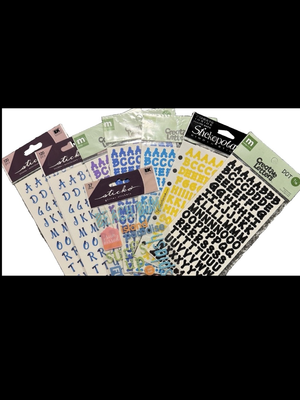 Alphabet sticker lot of 8 NWT scrapbook